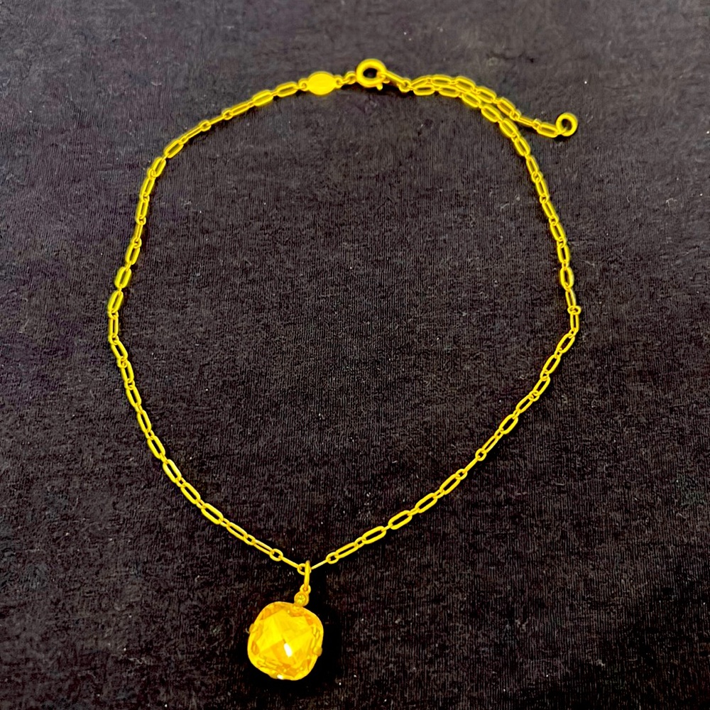 Catherine Popesco X-Large Champagnes Stone on Gold necklace